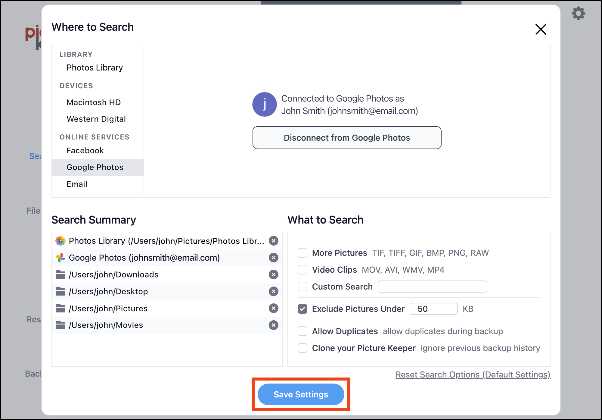 Search Options > Google Photos Connected 02 > Save Settings.png