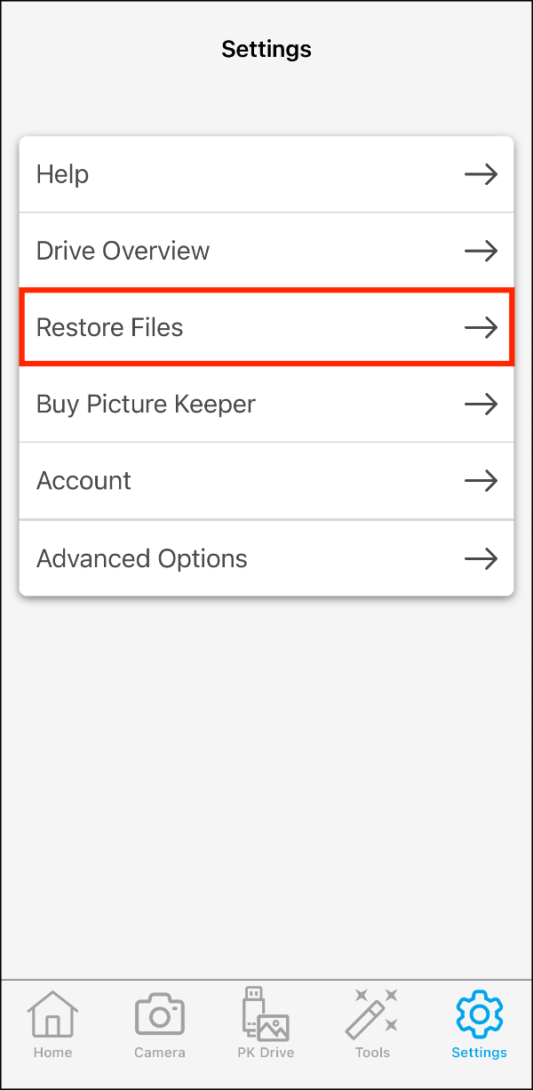 Settings > Restore Files.PNG