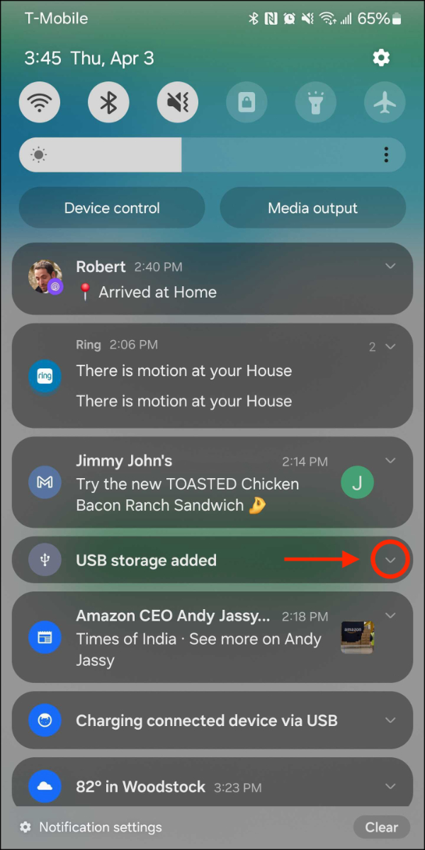 Notifications > Open USB storage added.jpg