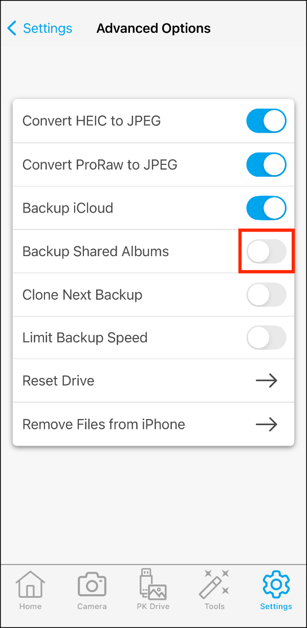 Advanced Options > Shared Albums 01.PNG