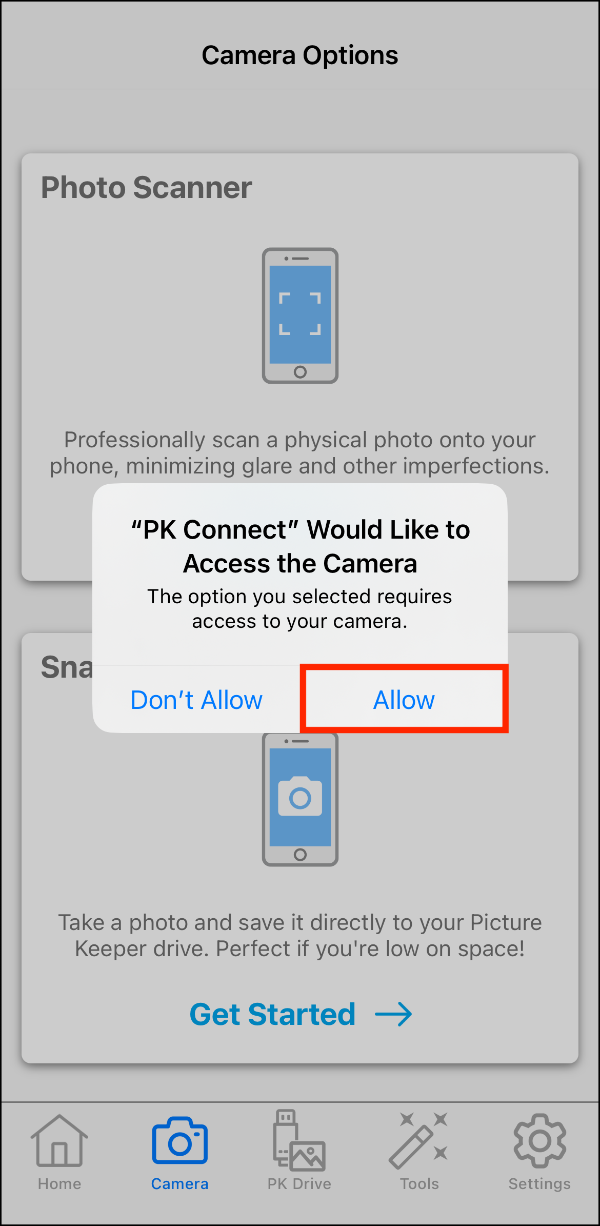 Camera Options > Camera Access Prompt > Allow.PNG