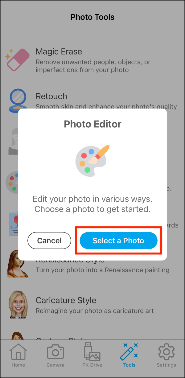 Photo Tools > Photo Editor Prompt > Select a Photo.PNG
