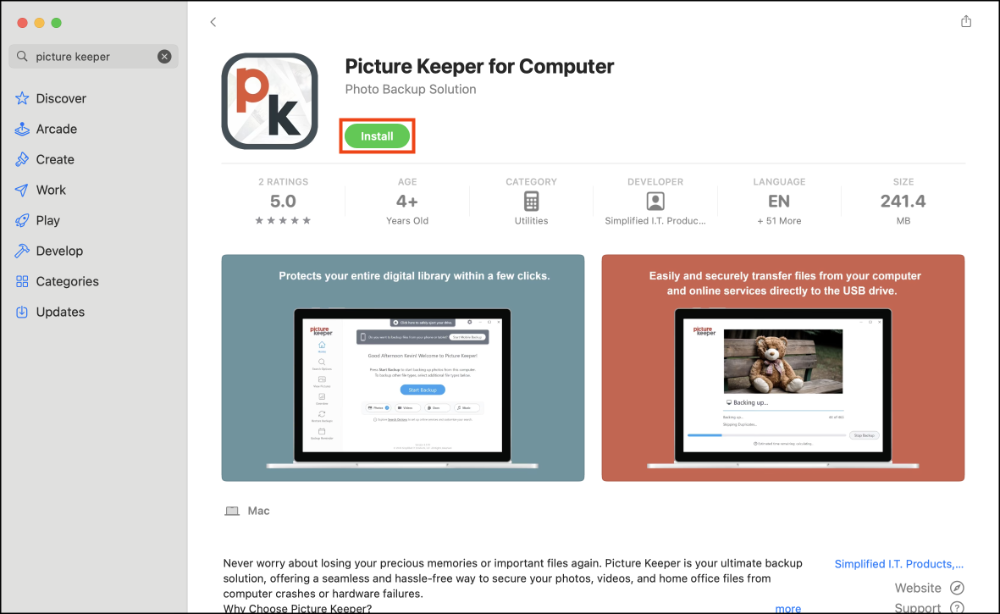Mac App Store > Picture Keeper > Install.png