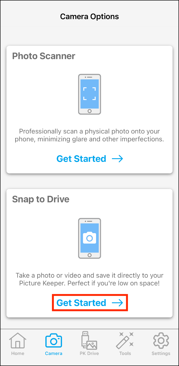 Camera Options > Snap to Drive > Get Started.PNG