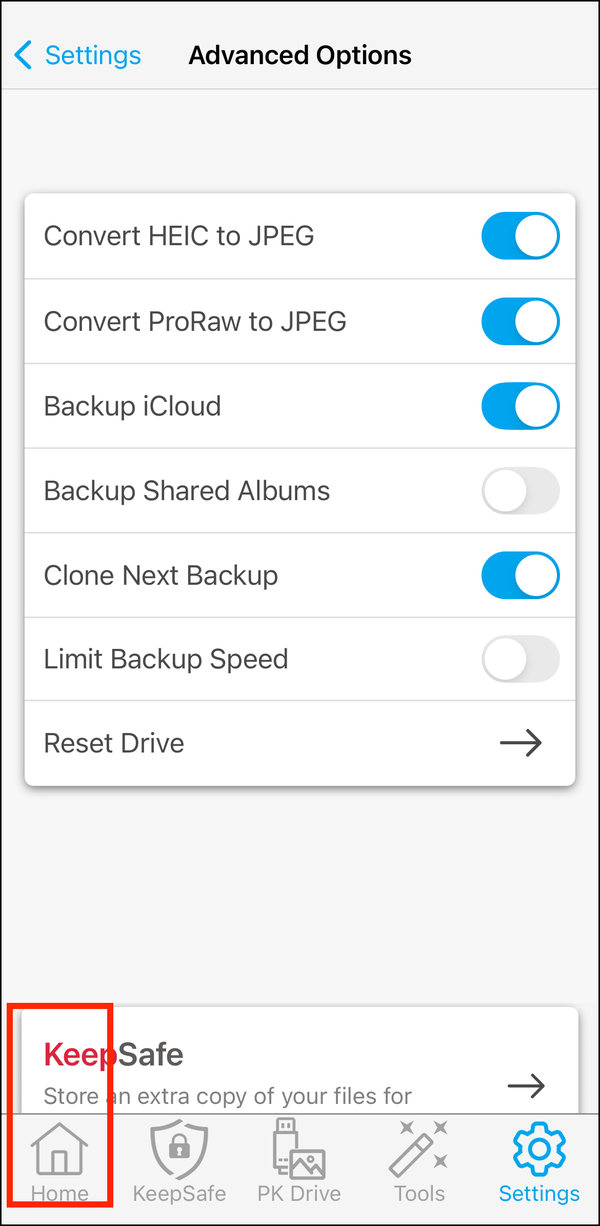 Advanced Options > Clone Next Backup On > Home (non device specific).PNG