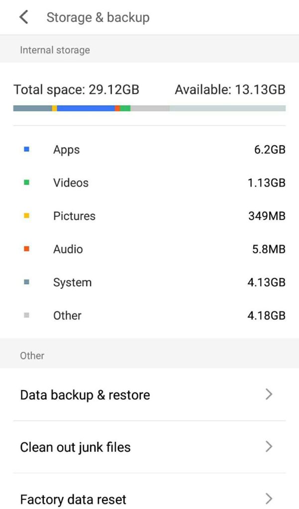 Android Settings 03 > Storage breakdown