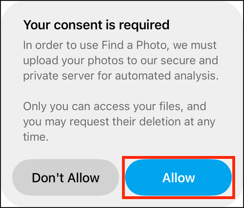Your consent is required, with Allow highlighted