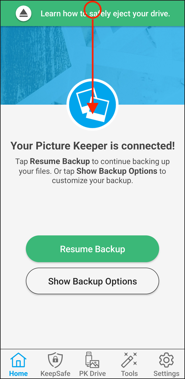 Swipe down from the top of the screen