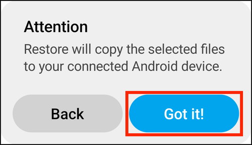 Attention alert with Got it! highlighted